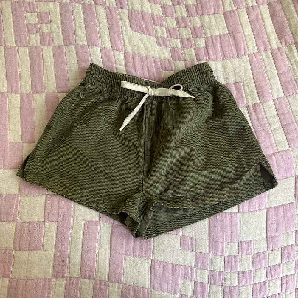 Green Corduroy Shorts